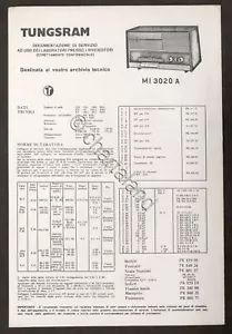 Tungsram - Ricevitore Radio Mi 3020 A - Dati tecnici e schemi elettrici - Picture 1 of 1