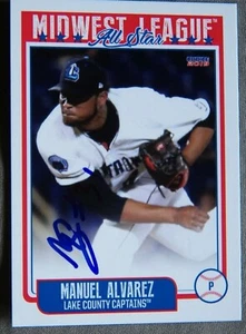 Tarjeta automática de estrellas de la Liga del Medio Oeste 2019 firmada por los Indios de Cleveland Manuel Álvarez - Imagen 1 de 1