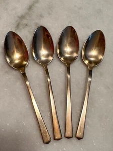 4/DIRILYTE DIRIGOLD EMPRESS GOLD 6” FLATWARE TEASPOONS - Picture 1 of 6