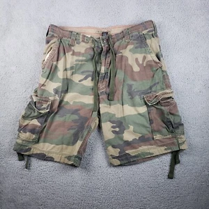 Urban Pipeline Cargo Shorts Mens 40 Camo Green Drawstring Military Y2K - Picture 1 of 8