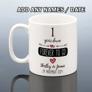 1st WEDDING ANNIVERSARY MUG First Anniversary Gift 1 Year Anniversary Cup Wife - Picture 1 of 1