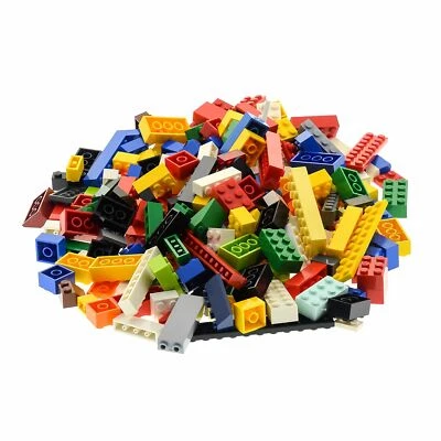200 Lego System Basic Steine Kiloware bunt gemischt z.B. orange schwarz grau - Bild 1 von 4