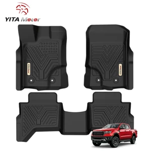 YITAMOTOR 3D Floor Mats for 2019-2024 Ford Ranger Super Crew Cab Non-Sip Liners - Foto 1 di 8