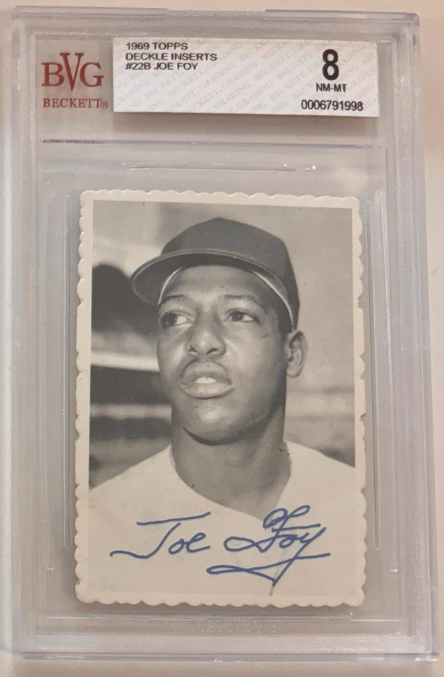 1969 Topps Deckle Edge Joy Foy Vintage Short Print #22B RARE! Graded BVG 8 - Image 1 of 2