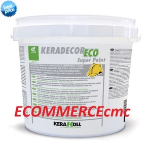 PITTURA SUPER LAVABILE KERADECOR ECO SUPER PAINT L4/14 BIANCO/COLORATO!KERAKOLL! - Foto 1 di 1
