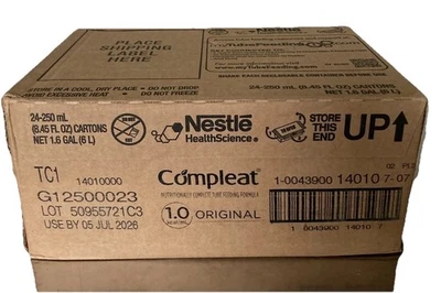 Nestlé Compleat Pediatric 1.0 Original Sin Sabor 8.45oz. 24 cajas Foto 1 de 2