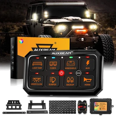 Panel de interruptor de 8 velocidades para Jeep JK AUXBEAM XL RGB SISTEMA DE RELÉ ELECTRÓNICO CONTROL Foto 1 de 4