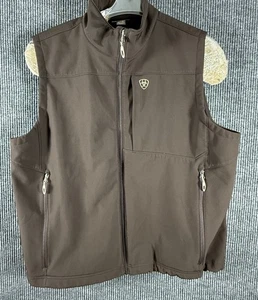 Ariat Vernon 2.0 Softshell Vest Mens XXL Espresso, Brown  Full Zip Fleece Lined - Picture 1 of 8