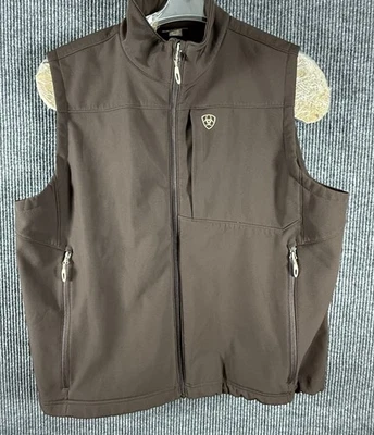 Ariat Vernon 2.0 Softshell Vest Mens XXL Espresso, Brown  Full Zip Fleece Lined - Image 1 of 4