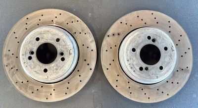 2008-2013 BMW E90 E92 E93 M3 OEM Rear Brake Disc Rotor Set Pair Used - Image 1 of 4