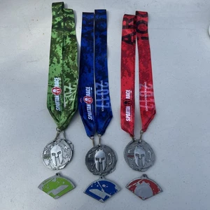 2017 Spartan Race Finisher Medaille komplettes Set Bündel Beast Super Sprint mit Wedges - Bild 1 von 6