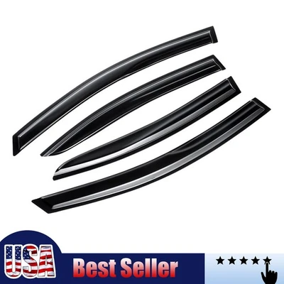 Wind Deflector Fits For Subaru WRX STI 2015-2021 Mugen Style Tape-on Black 4pcs Foto 1 de 4