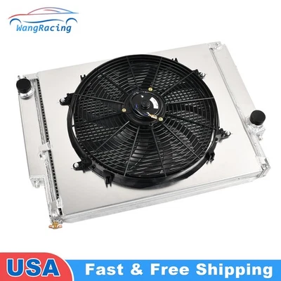 Алюминиевый 2-рядный радиатор 16 дюймов вентилятор плащаницы для 1992-1999 BMW E36 323i 325i 328i MT - Изображение 1 из 4