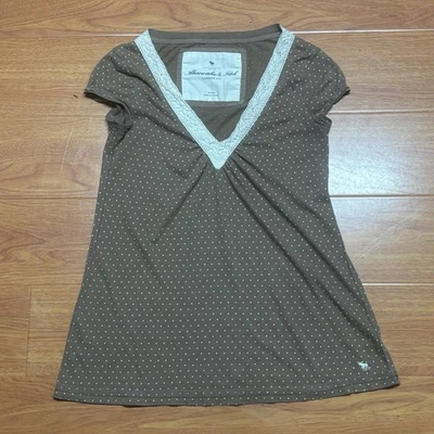 Top Babydoll Vintage Y2K Abercrombie Lunares Cuello en V Encaje Talla M Foto 1 de 4