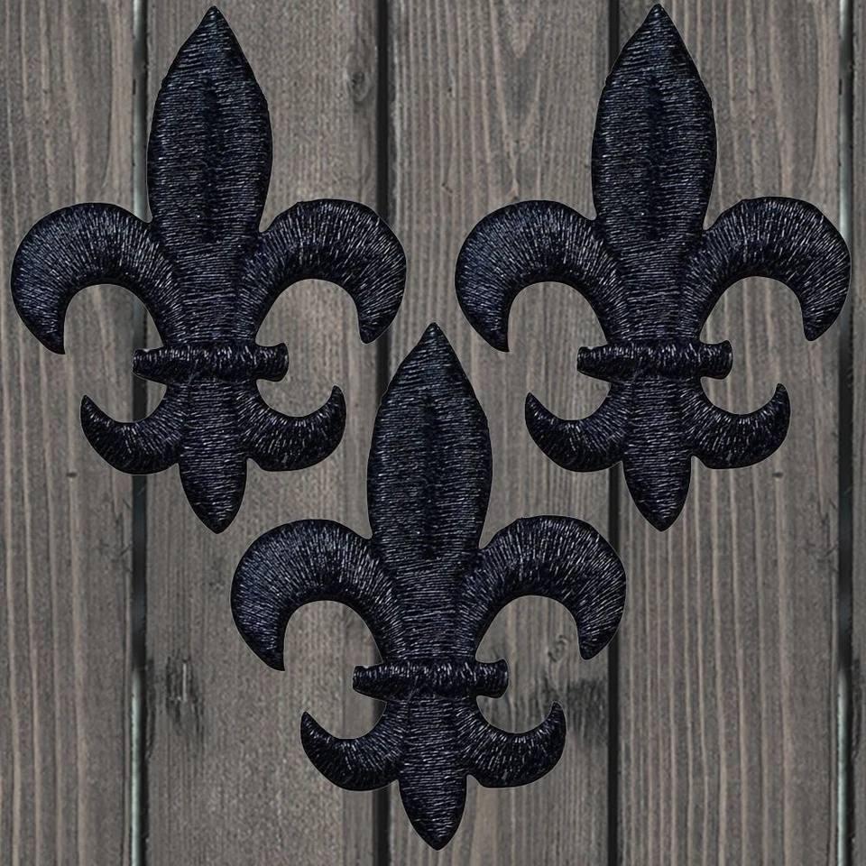 Fleur De Lis Embroidered Patch — 3-Pack — Iron On - Image 1 of 1
