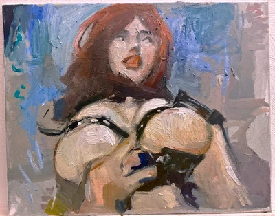 Boudoir Figure Portrait Realism Disney Oil Painting 16x20 Canvas Original Signed - Image 1 of 3