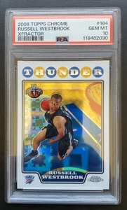 2008 Topps Chrome Russell Westbrook XFractor RC 122/288 #184 PSA GEM MT 10 - Picture 1 of 6