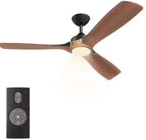 Breezism Stapleton II 52” Indoor Matte Black Ceiling Fan w/ LED Light & Remote - Picture 1 of 8