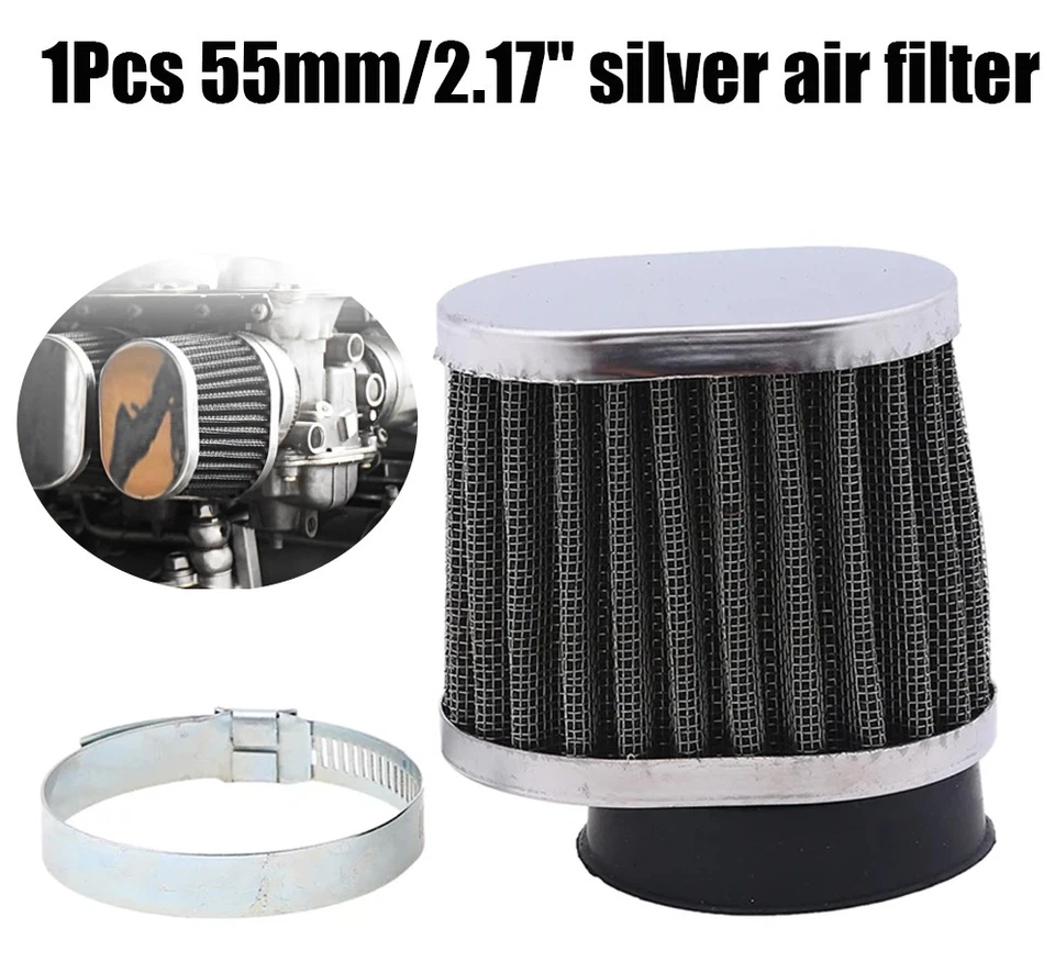 Filtro de admisión de aire para carburador de moto de 55 mm limpiador de tubos de motor de alto flujo 1 pieza Foto 1 de 4