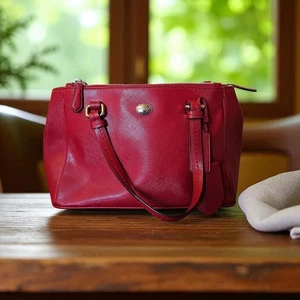 Coach Peyton Leather Mini Carryall Satchel Crossbody Bag F32829 RED NWT - Picture 1 of 21