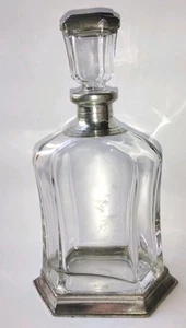 Vintage Arte Italica Taverna Medium Glass Pewter Decanter 800ml - Picture 1 of 12