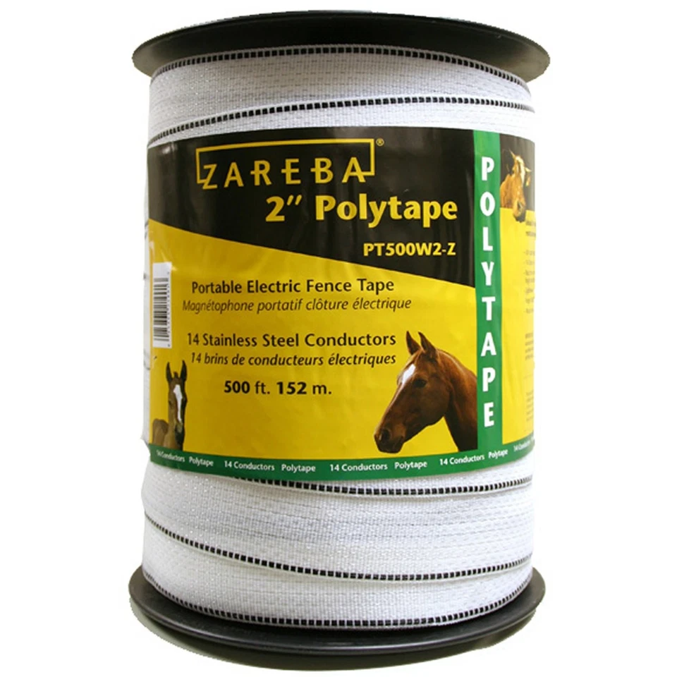 2 in. Cinta de polietileno blanca ancha, 500 pies, 14 conductores, alta visibilidad, duradera Foto 1 de 1