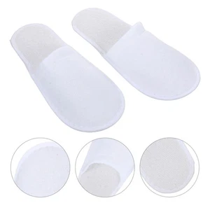 24 Paar Einweg Hausschuhe rutschfest Coral Fleece Hausschuhe für Zuhause (weiß) - Bild 1 von 12