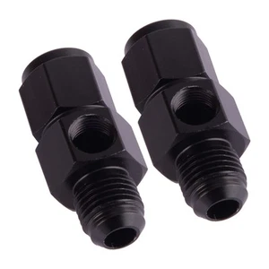 2Pcs Black AN6 Male to Female Fitting with 1/8" NPT Gauge Sensor Port Adapter kd - Picture 1 of 6