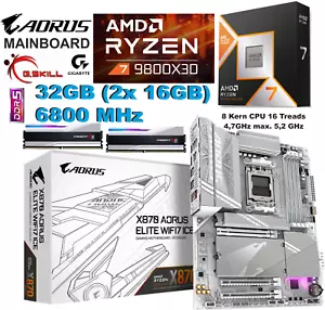 Aufrüstkit AMD Ryzen 7 9800X3D Gigabyte X870 Aorus ELITE WiFi ICE 32GB 6800MHz - Bild 1 von 4
