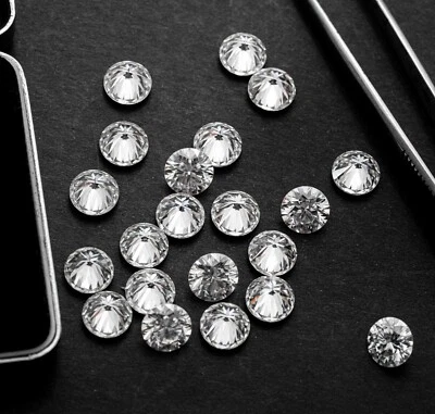 VVS1/D LAB Grown Diamond CVD Loose Diamond Round Cut 0.90MM Polished 250 Pcs 1ct - Image 1 of 4