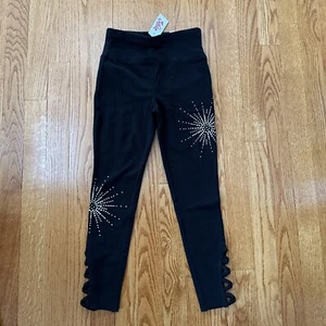 NWT Justice Girl's Full Length Black Leggings, Size 8 - Picture 1 of 5