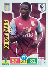 Aston Villa FC Keinan Davis hand signed Panini adrenalyn xl trading card