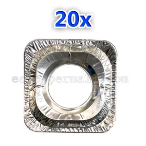 10 to 60 Pcs Aluminum Foil Square Gas Burner Disposable Bib Liners Stove Covers - Picture 1 of 5