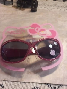 Hello Kitty Pink Glitter Sunglasses Kids 100% UV Protection Sanrio New 2009 - Picture 1 of 6