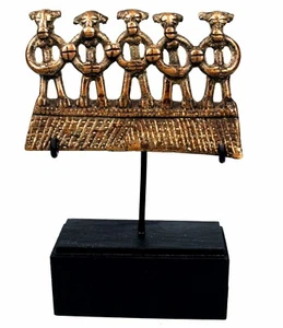 Art African - Antique Pendant Koulango Bronze On Base - Size XXL 10 CMS - Picture 1 of 9