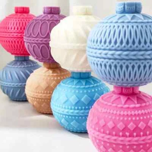 Line Striped Lantern Ball Candle Silicone Mold Handmade Sphere Gypsum Soap Resin - Picture 1 of 13
