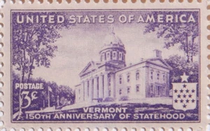1941 Vermont 150th Anniversary of Statehood 3 Cents US Postage Stamp - Picture 1 of 1