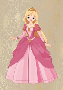 Print of princess & gold style floral background for daughter, granddaughter - Picture 1 of 1