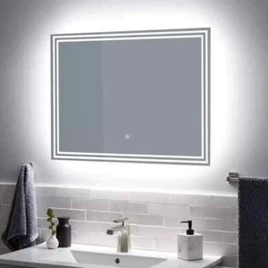 Signature Hardware LED MIRROR 32x24 COPPER FREE SILVER MIRROR WITH AMBIENT LIGHT - Picture 1 of 8