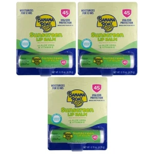 Banana Boat Sunscreen Lip Balm with Aloe & Vitamin E, 0.15 Ounce - 3 PCS - Picture 1 of 3