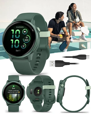 Garmin Vivoactive 6 Health & Fitness GPS Smartwatch 1.2" Bright AMOLED Green - Image 1 of 4