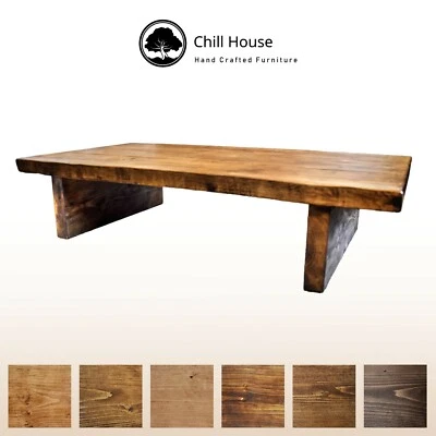 Waney / Live Edge Coffee Table Rustic Solid Wood Chunky Vintage Low Rustic Oak - Image 1 of 4