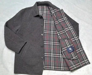 Burberry London Coat Jacket Men's Winter Wool Nova check Lining Black Size 8 - Picture 1 of 17