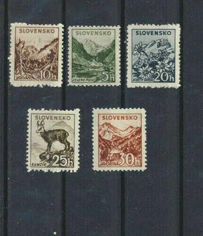 Slovakia #45 - 49 Mint Never Hinged  Vintage Complete Set 1940 Cover