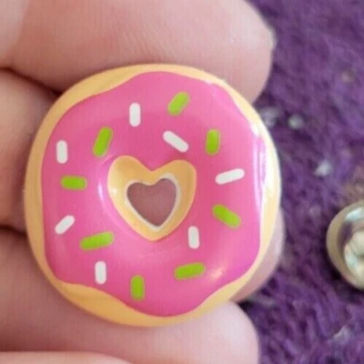 ^Doughnut Pink w/Sprinkles Homer's Favorite Tie Tack Lapel Pin - Fun & Unique! - Image 1 of 4