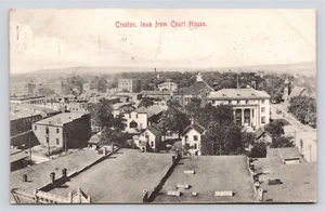 Postal de Creston Iowa de Court House vista de pájaro de colección parte posterior dividida c1909 - Imagen 1 de 4