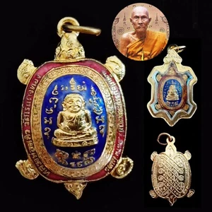 1 MAGIC TURTLE Coin PhayaTow Smile Buddha LP Liew Lew 3 Color Lucky Rich Amulets - Picture 1 of 8