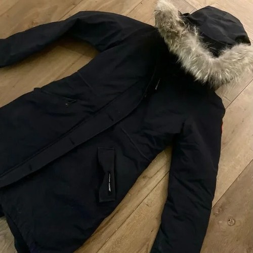 Cappuccio da donna Canada Goose Rossclair lungo in pelliccia parka taglia small navy marino