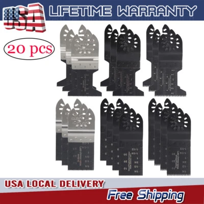 20Pcs Oscillating Multi Tool saw blades Wood Metal Cut Cutter For Dewalt Fein