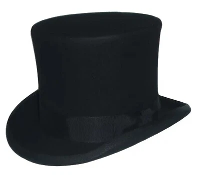 100% 羊毛圆形上衣魔术师表演角色扮演万圣节派对帽子尺寸 7 1/8 — 第 1/4 张图片